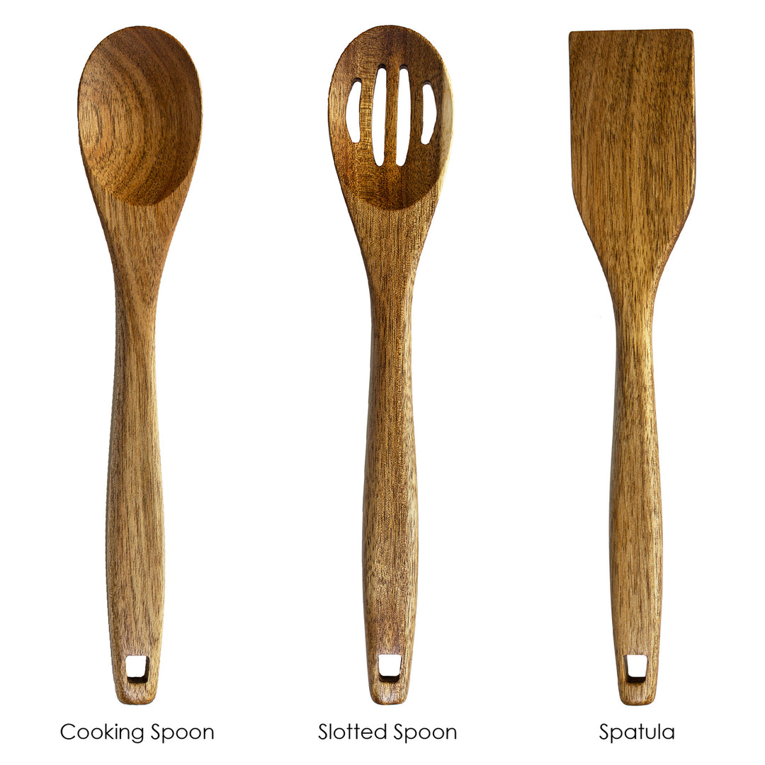 Totally Bamboo 3-Piece Acacia Cooking Utensil Set