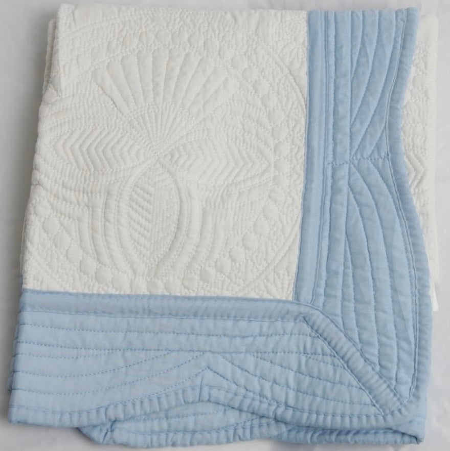 Prairie Impressions Baby Quilt - Blue trim