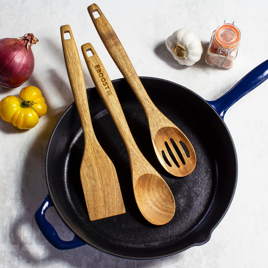 Totally Bamboo 3-Piece Acacia Cooking Utensil Set