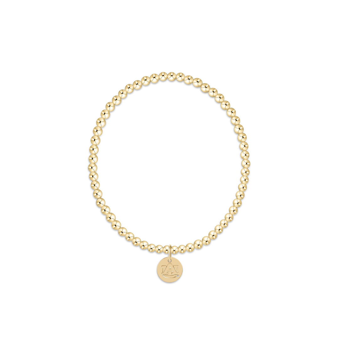 enewton eCollegiate Classic Gold 3mm Bracelet - Auburn Disc