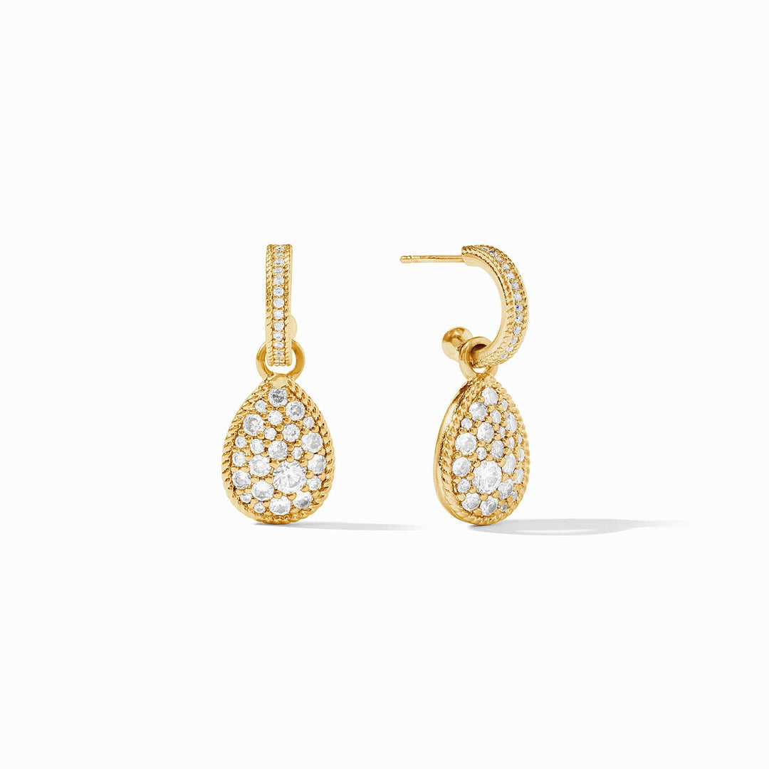 Julie Vos Luna Teardrop Hoop & Charm Earrings - Cubic Zirconia