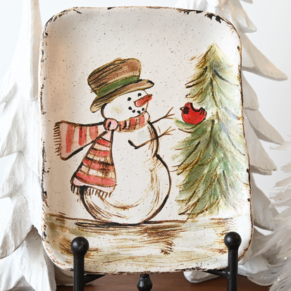 Etta B Snowman Meets Cardinal