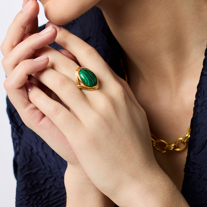 Julie Vos Essex Statement Ring - Mother of Pearl 6/7