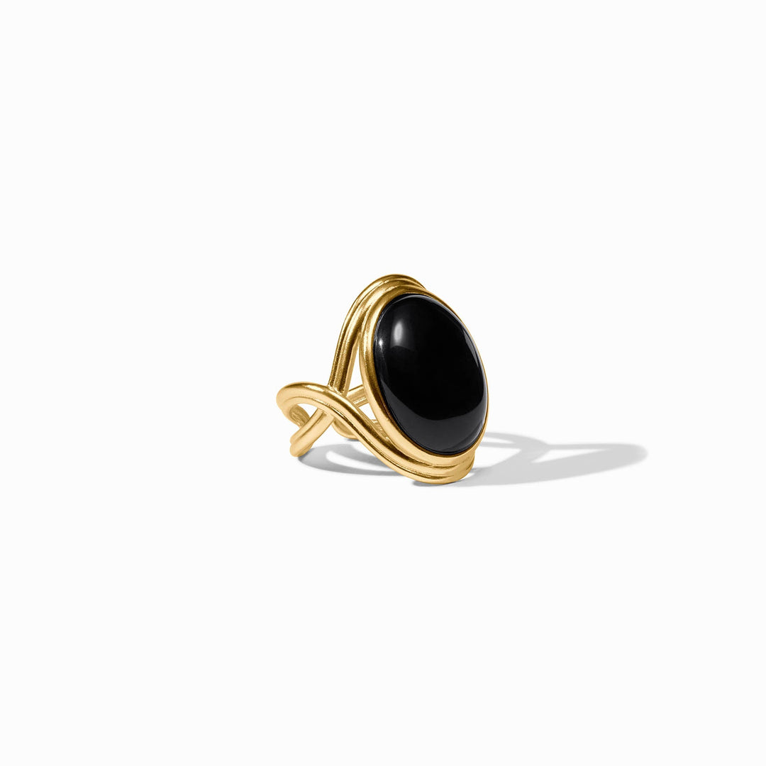 Julie Vos Essex Statement Ring - Obsidian Black 6/7