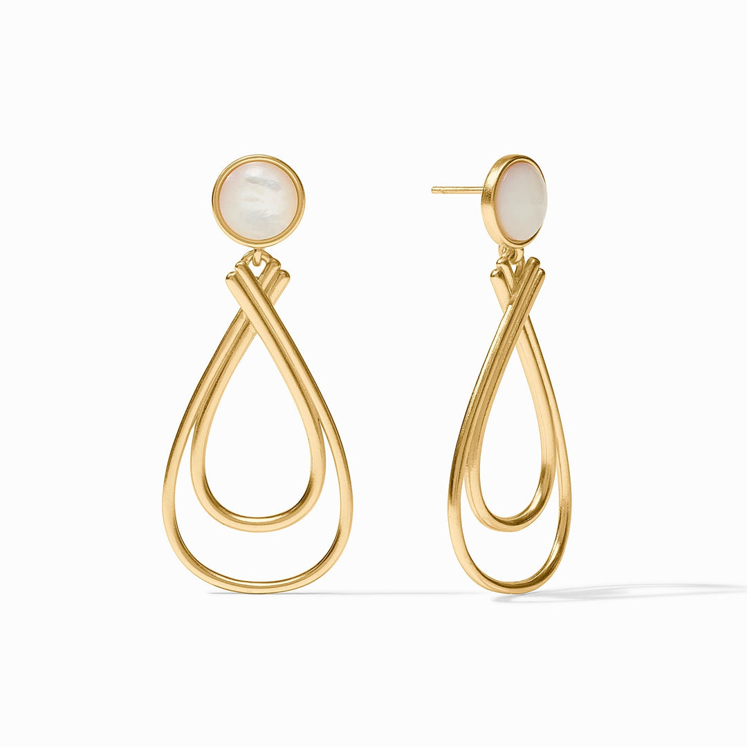 Julie Vos Essex Stone Earrings - Mother of Pearl