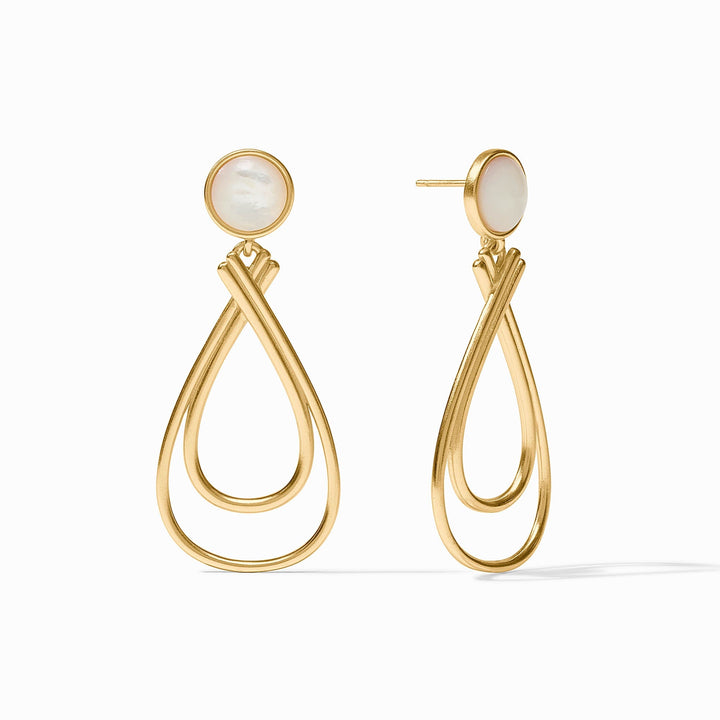 Julie Vos Essex Stone Earrings - Mother of Pearl