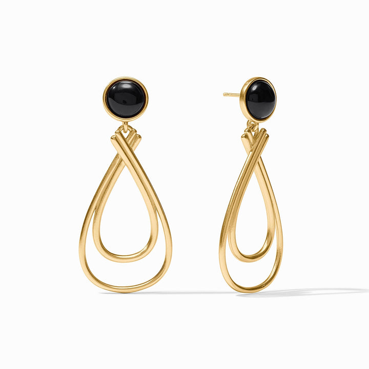 Julie Vos Essex Stone Earrings - Obsidian Black
