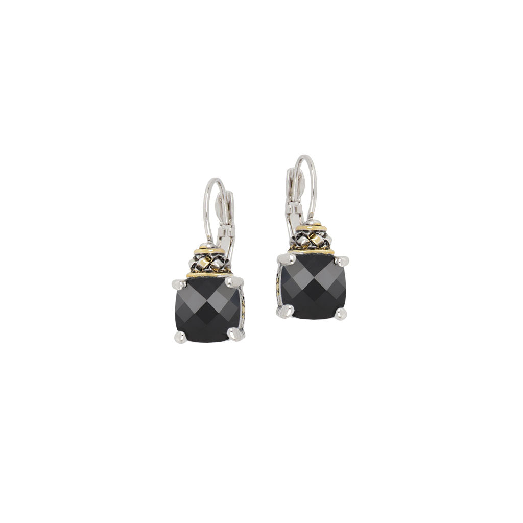 John Medeiros Anvil Collection Square Cut French Wire Earrings - Indigio