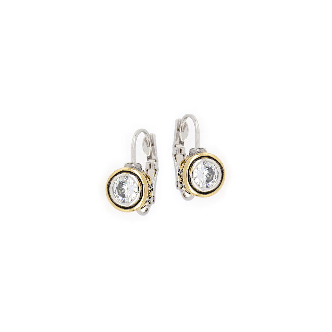 John Medeiros Beijos Collection - Cubic Zirconia Bezel Set Earrings - CZ