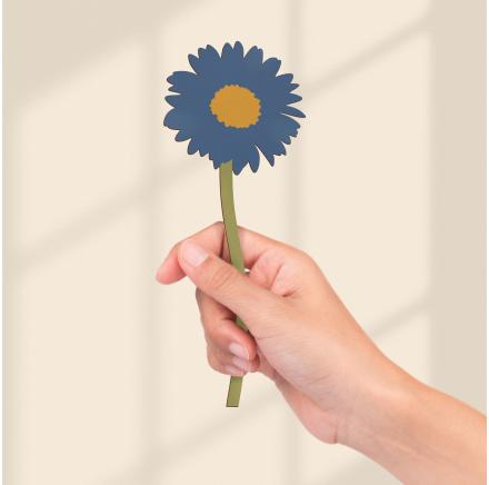 PGD Wooden Flower - Blue Daisy