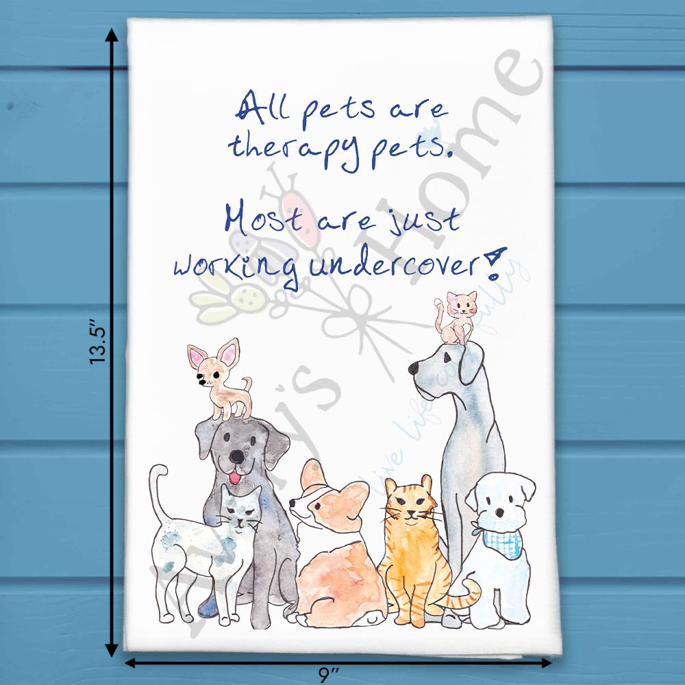 Avery's Home Pet Therapist Tea Towel – Funny Animal Lover Gift