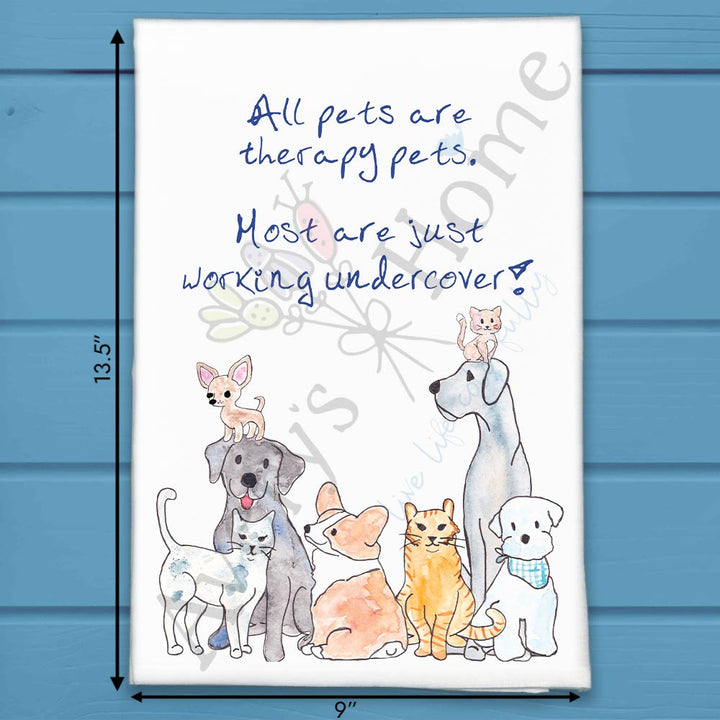 Avery's Home Pet Therapist Tea Towel – Funny Animal Lover Gift