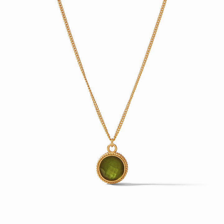 Julie Vos Fleur-de-Lis Solitaire Necklace Reversible - Gold/Iridescent Palmetto Green/OS