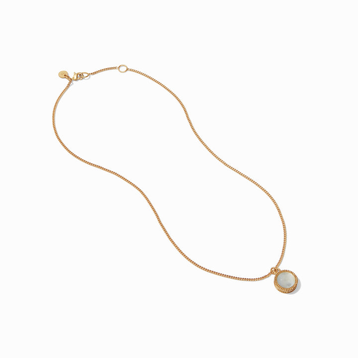 Julie Vos Fleur-de-Lis Solitaire Necklace Reversible - Gold/Iridescent Champagne/OS