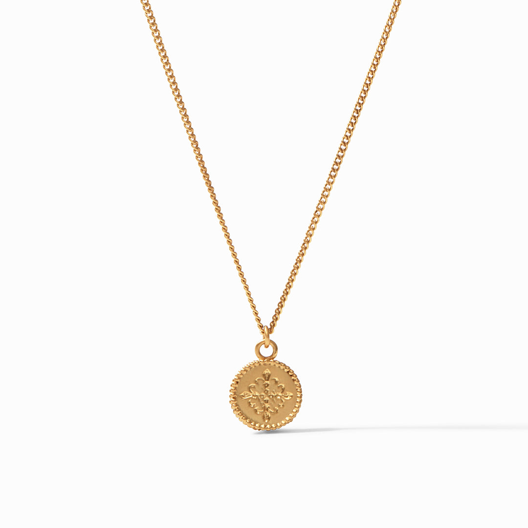 Julie Vos Fleur-de-Lis Solitaire Necklace Reversible - Gold/Iridescent Champagne/OS