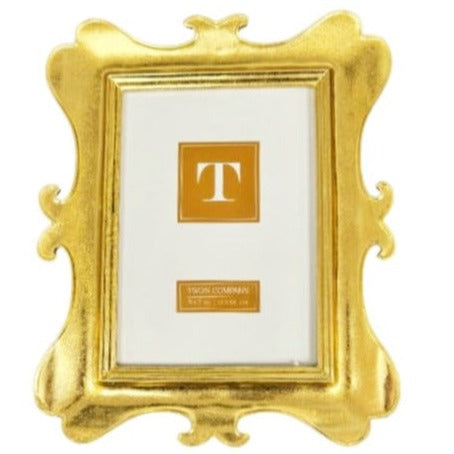 Two's Company Brocante Distressed Gold Leaf Photo Frame Style 1 - 5 x 7