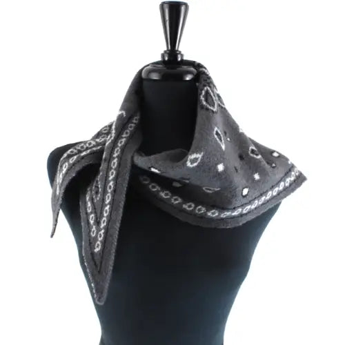 Pretty Persuasions Pull-Through Triangle Scarf - Grey