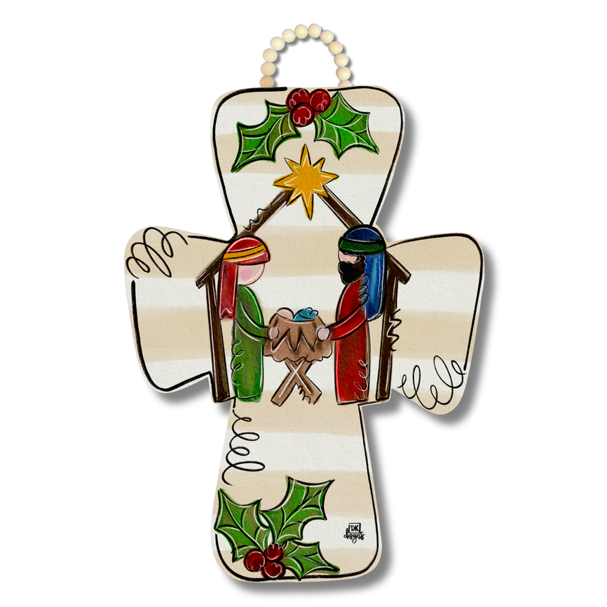 DK Nativity Cross Door Hanger