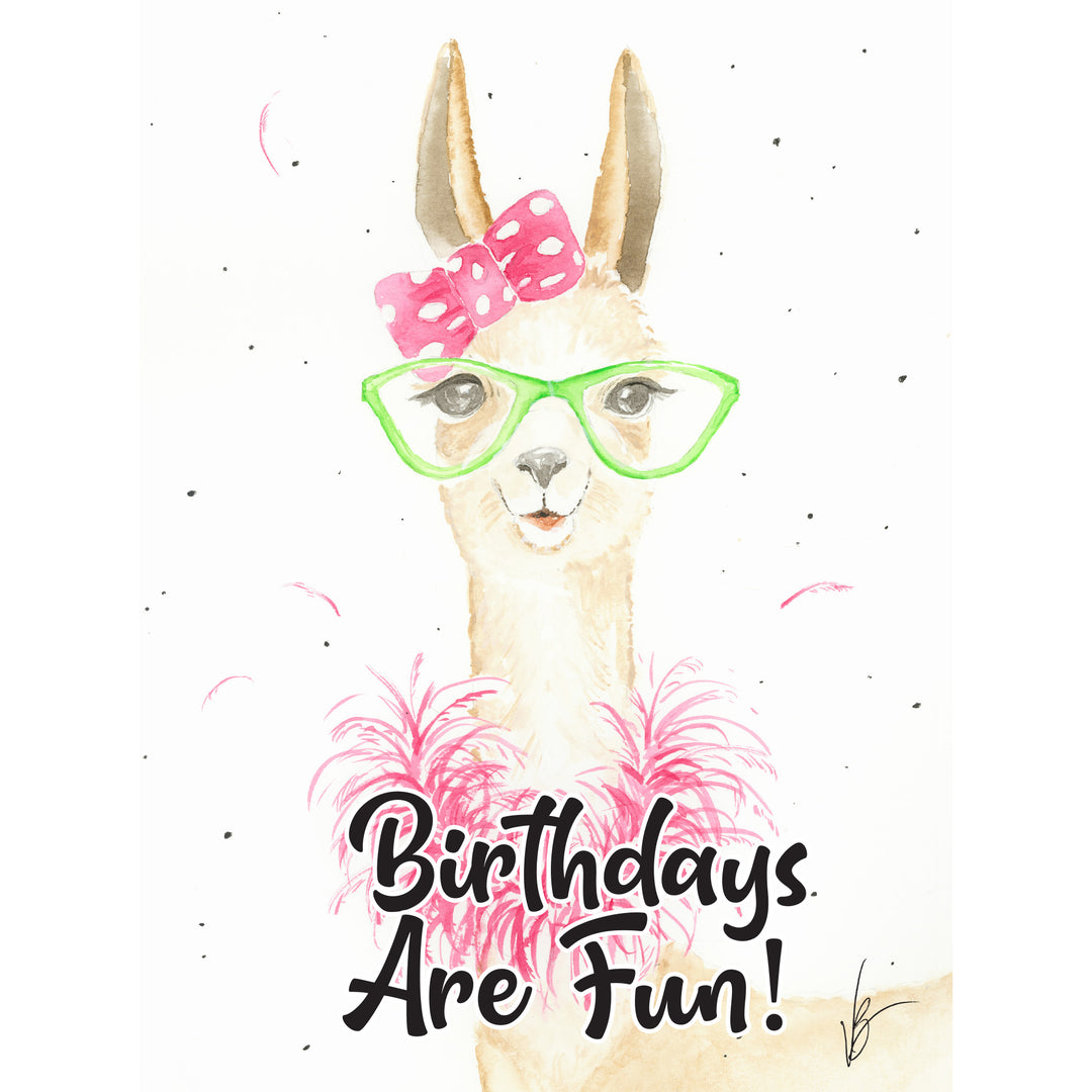 Millie Ann & Me Llama Birthday Card