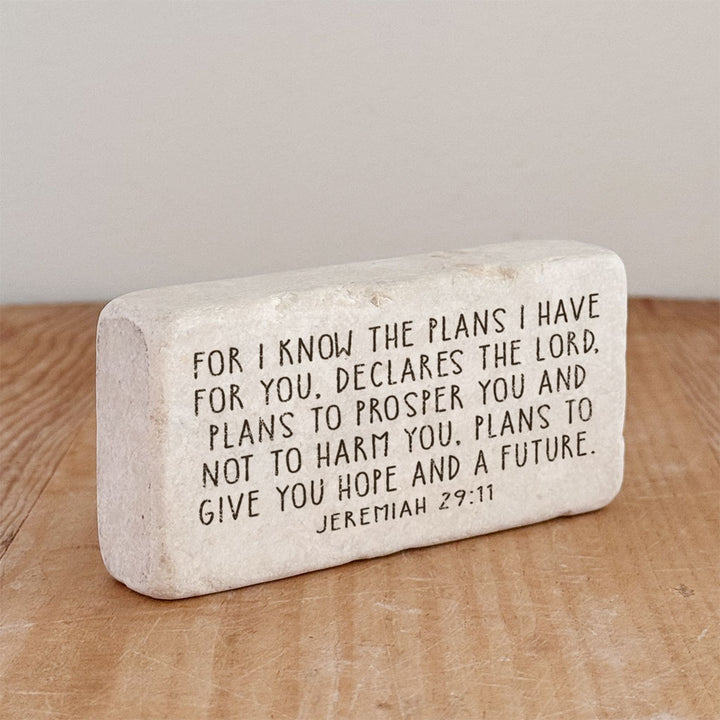 Twelve Stone Art Jeremiah 29:11 Scripture Stone (4 x 2 x 1")