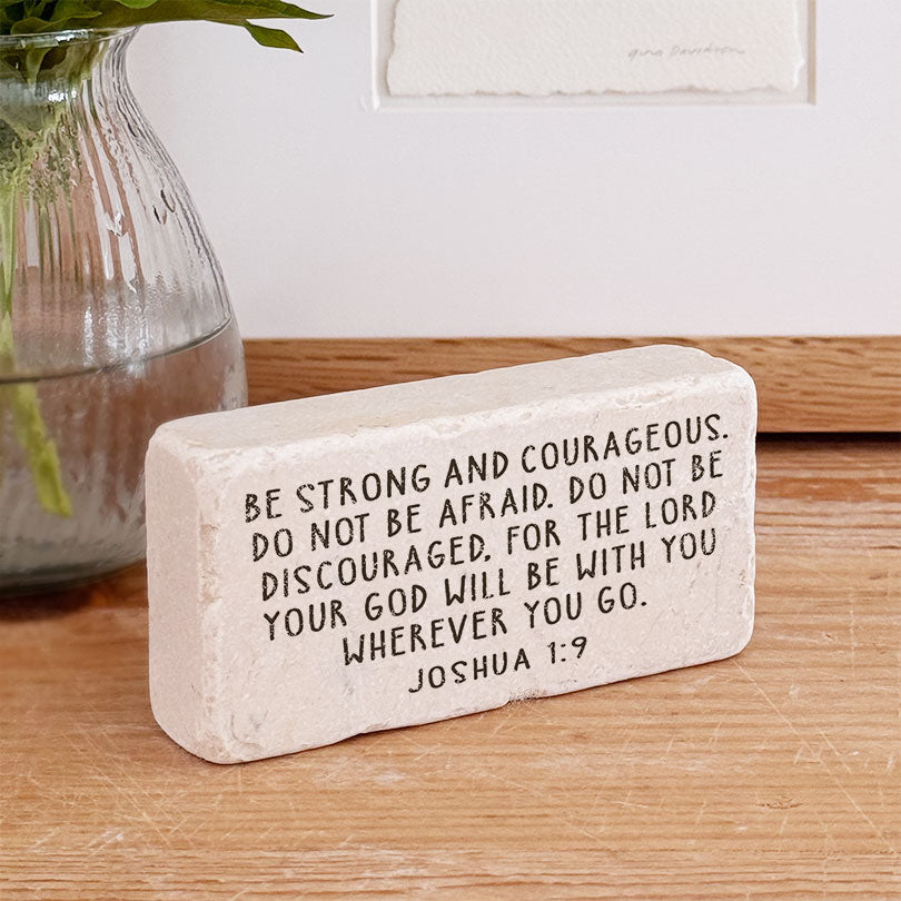 Twelve Stone Art Joshua 1:9 Scripture Stone (4 x 2 x 1")