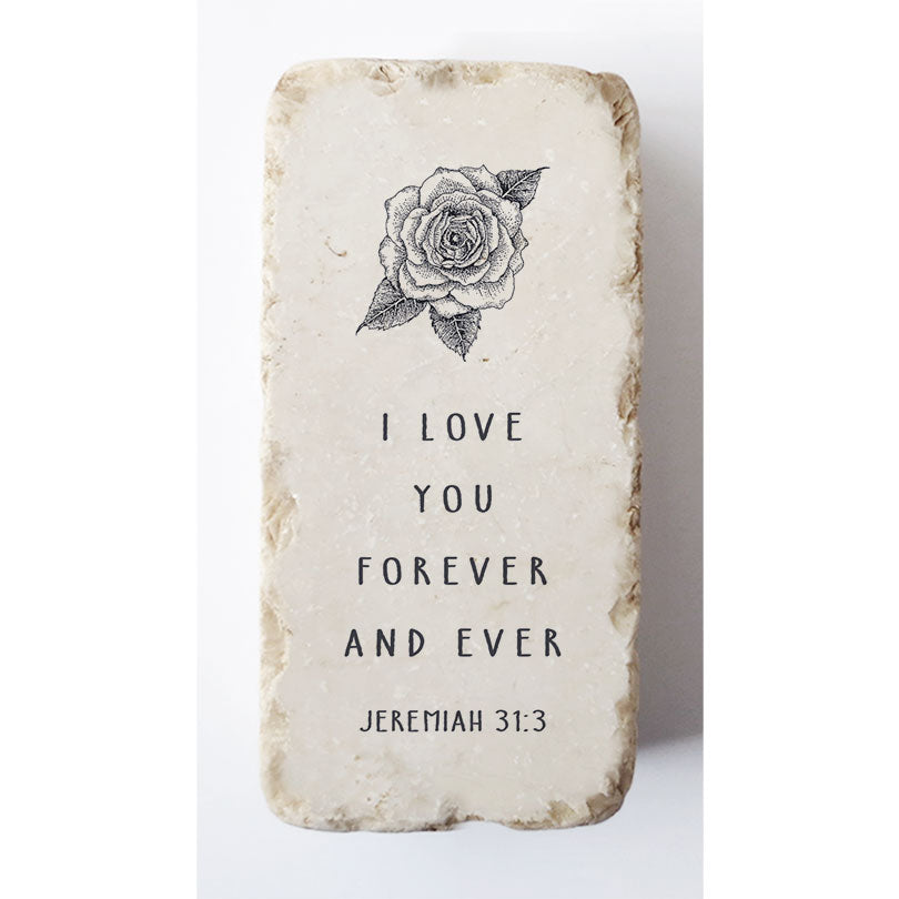 Twelve Stone Art Jeremiah 31:3 Scripture Stone (2 x 4 x 1")