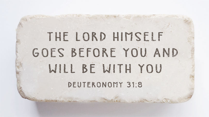 Twelve Stone Art Deuteronomy 31:8 Scripture Stone (4 x 2 x 1")