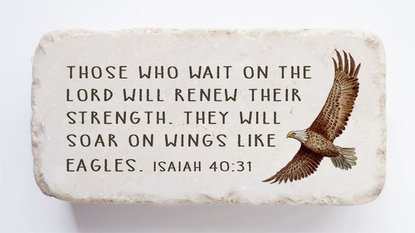 Twelve Stone Art Isaiah 40:31 Scripture Stone (4 x 2 x 1")