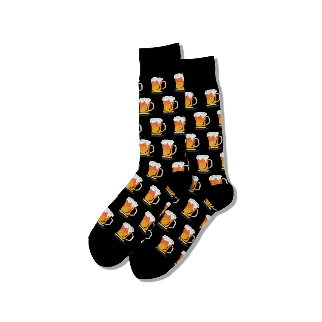 HOTSOX Men's Crew Socks - Beer Black