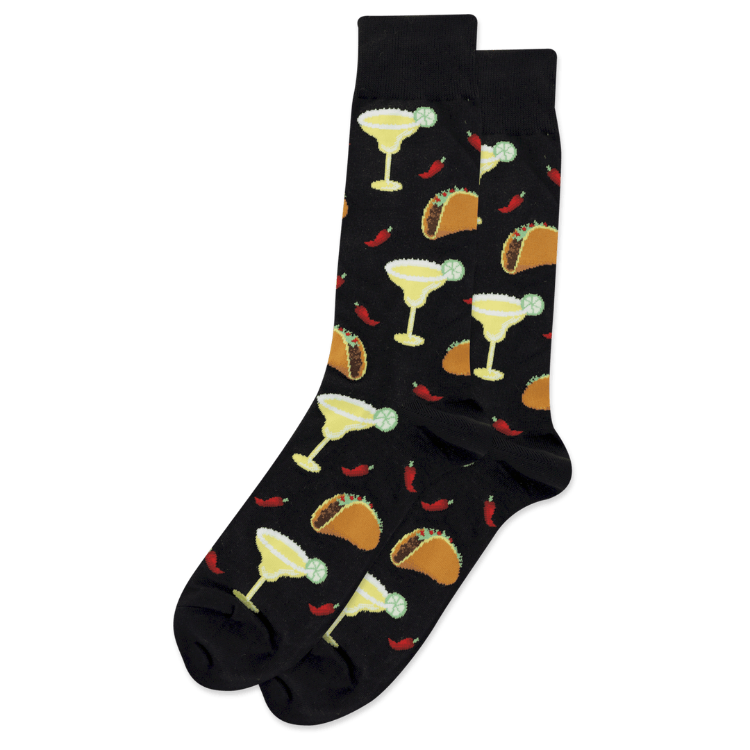 HOTSOX Men's Crew Socks - Margaritas & Tacos