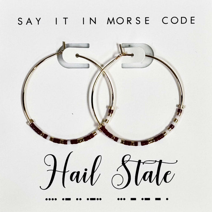 Dot & Dash Morse Code Earrings - Hail State