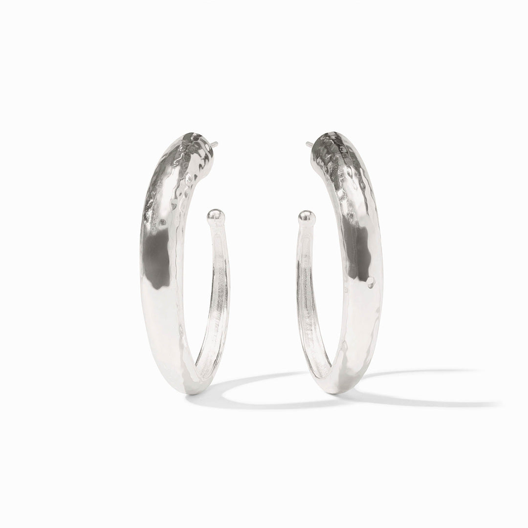 Julie Vos Hammered Hoop Earrings - Silver/Large