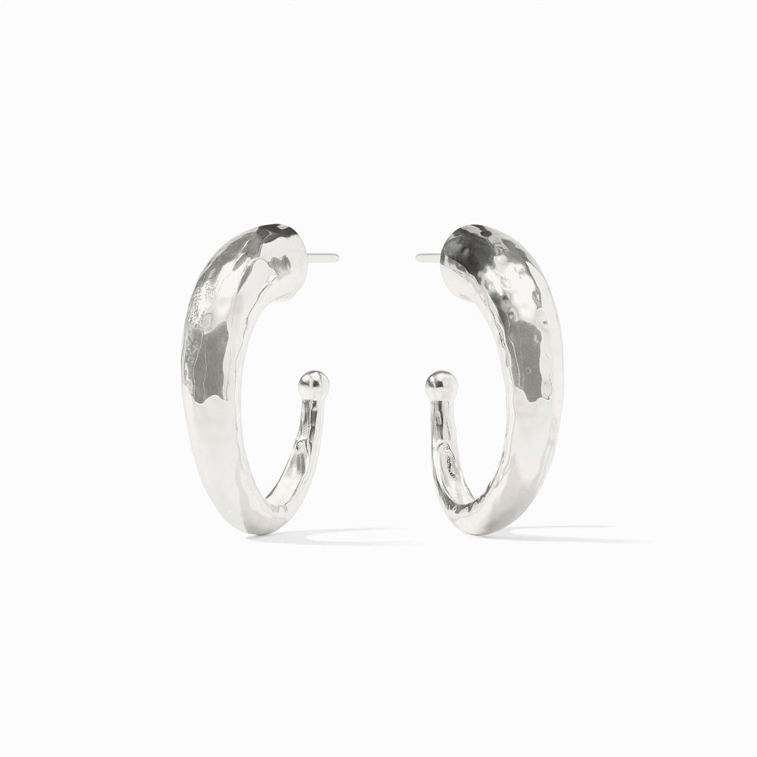 Julie Vos Hammered Hoop Earrings - Silver/Medium