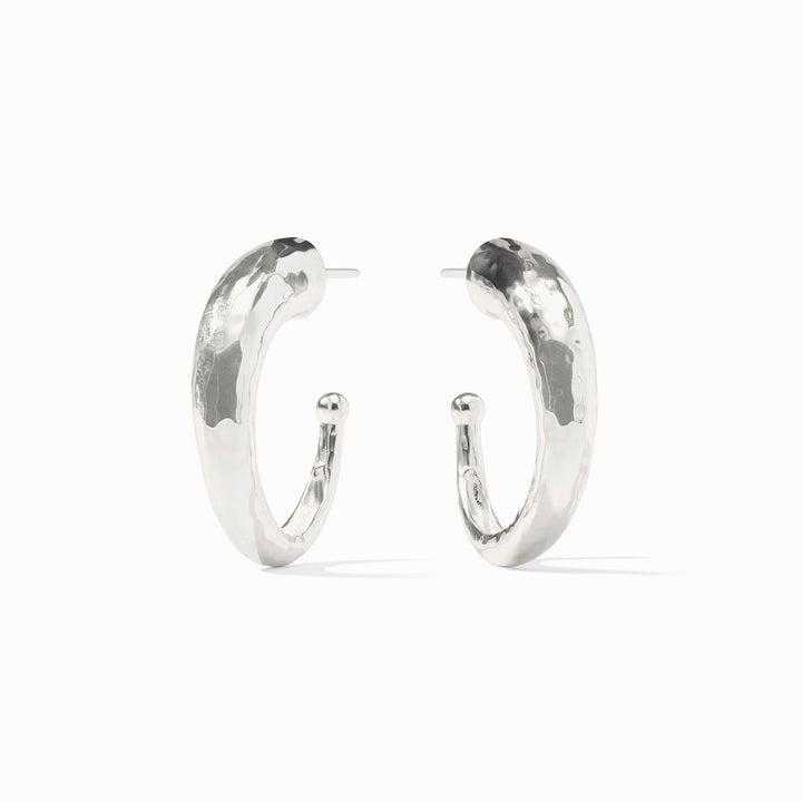 Julie Vos Hammered Hoop Earrings - Silver/Medium