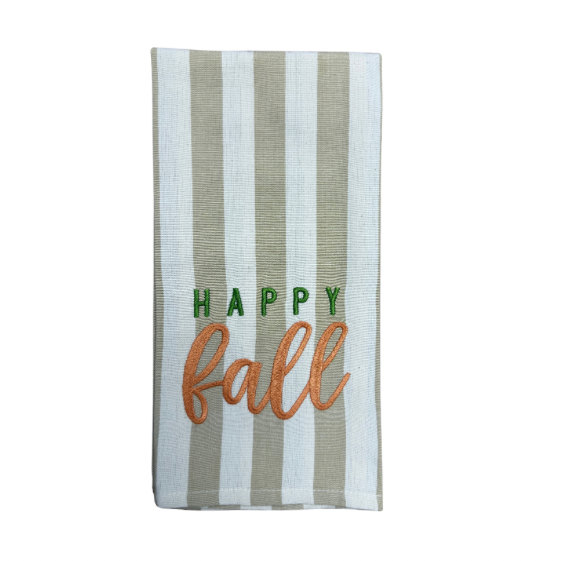 Hanging By A Thread Towel - Happy Fall Stripped