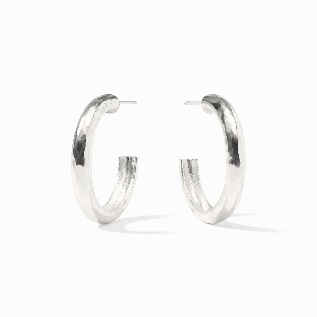Julie Vos Havana Hoop Earrings - Silver/Medium