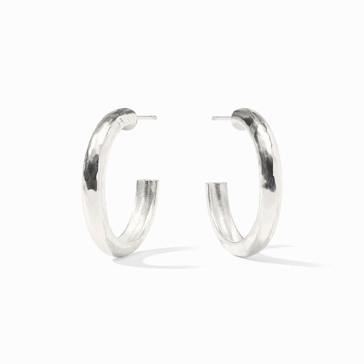 Julie Vos Havana Hoop Earrings - Silver/Medium