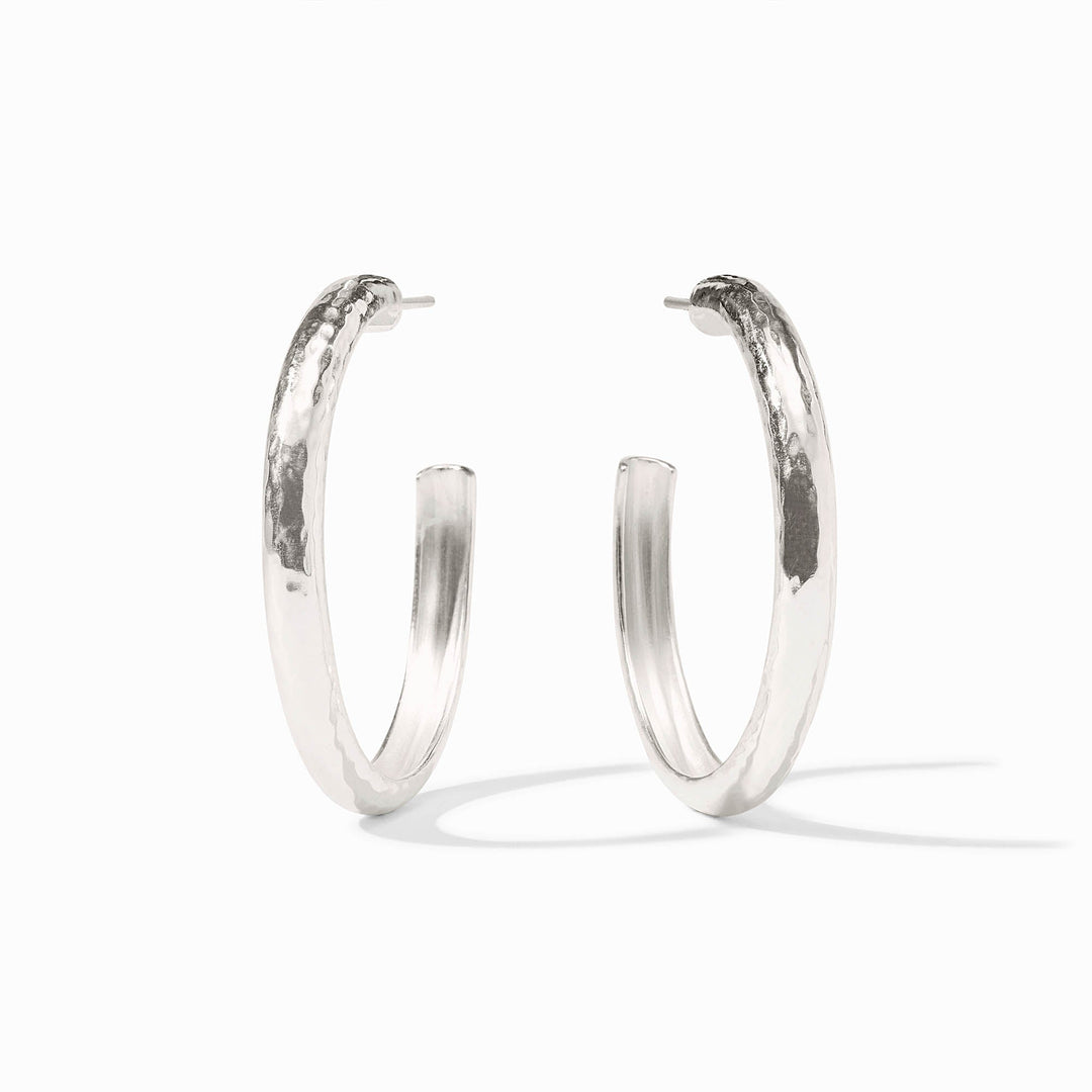 Julie Vos Havana Hoop Earrings - Silver/Large
