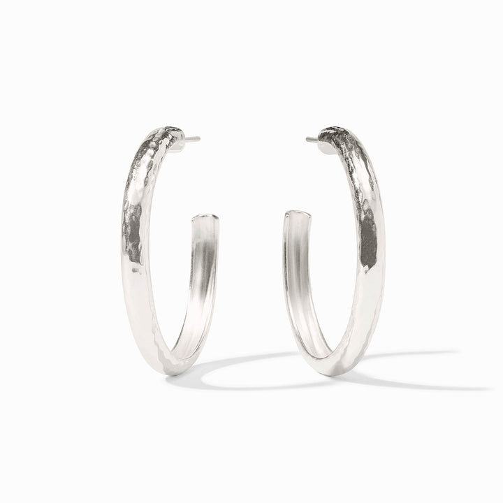 Julie Vos Havana Hoop Earrings - Silver/Large