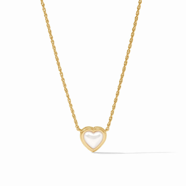 Julie Vos Heart Delicate Necklace - Pearl