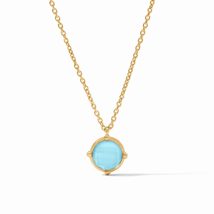 Julie Vos Honeybee Solitaire Necklace - Iridescent Capri Blue