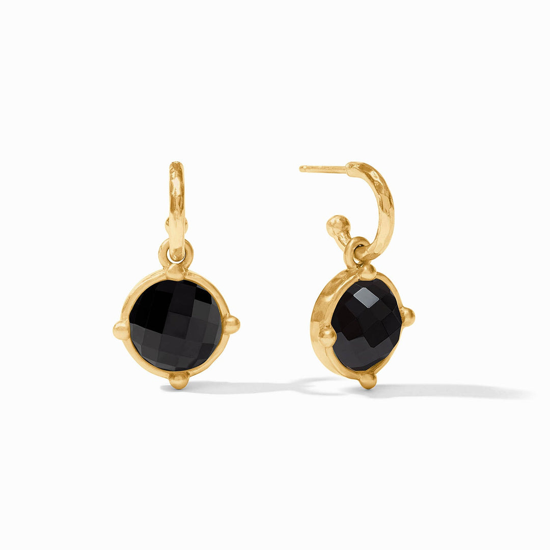 Julie Vos Honeybee Hoop & Charm Earrings - Obsidian Black