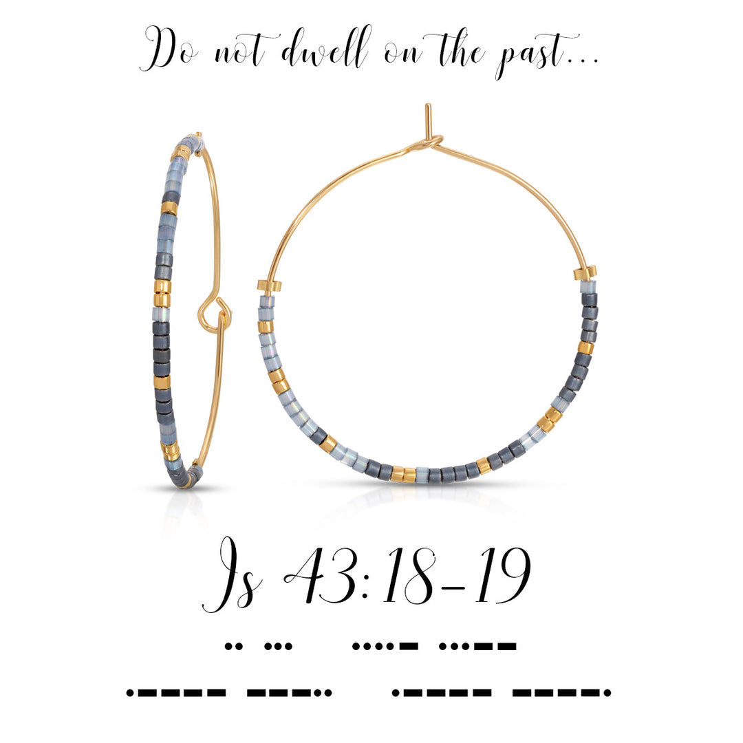 Dot & Dash Morse Code Earrings - Isiah 43:18-19