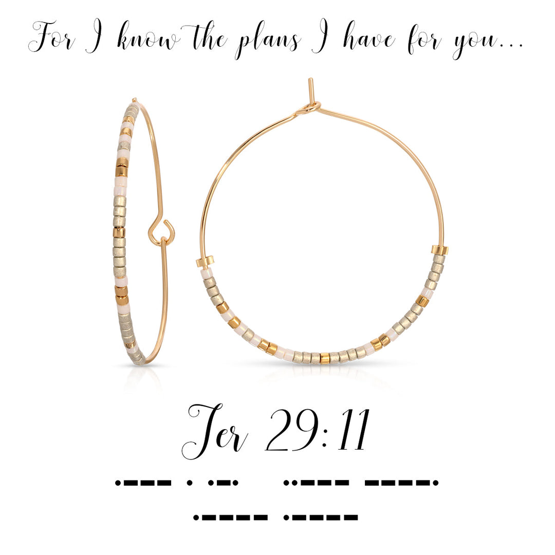 Dot & Dash Morse Code Earrings - Jeremiah 29:11