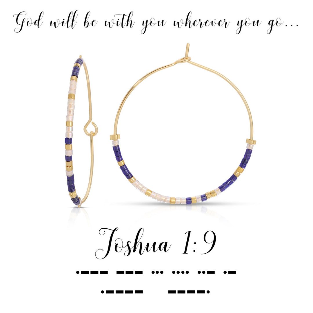 Dot & Dash Morse Code Earrings - Joshua 1:9