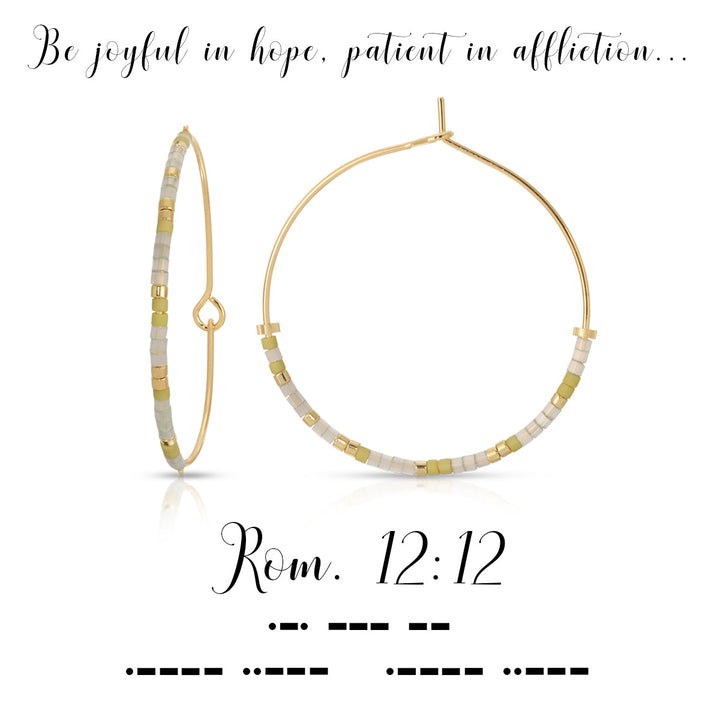 Dot & Dash Morse Code Earrings - Romans 12:12