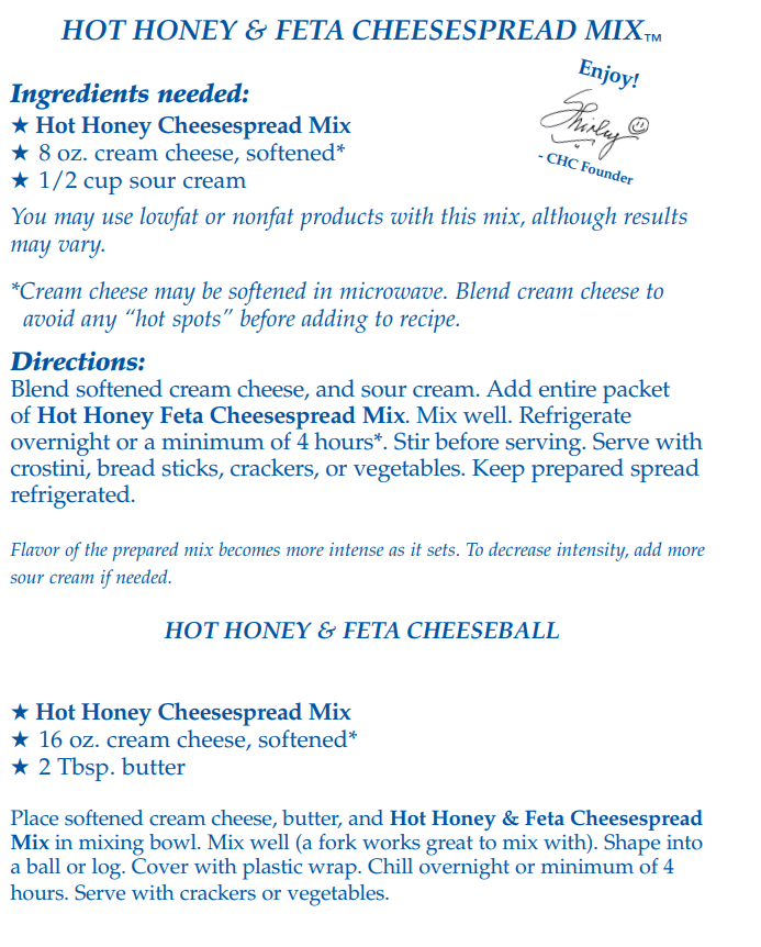 Country Home Creations Hot Honey & Feta Cheesespread Mix