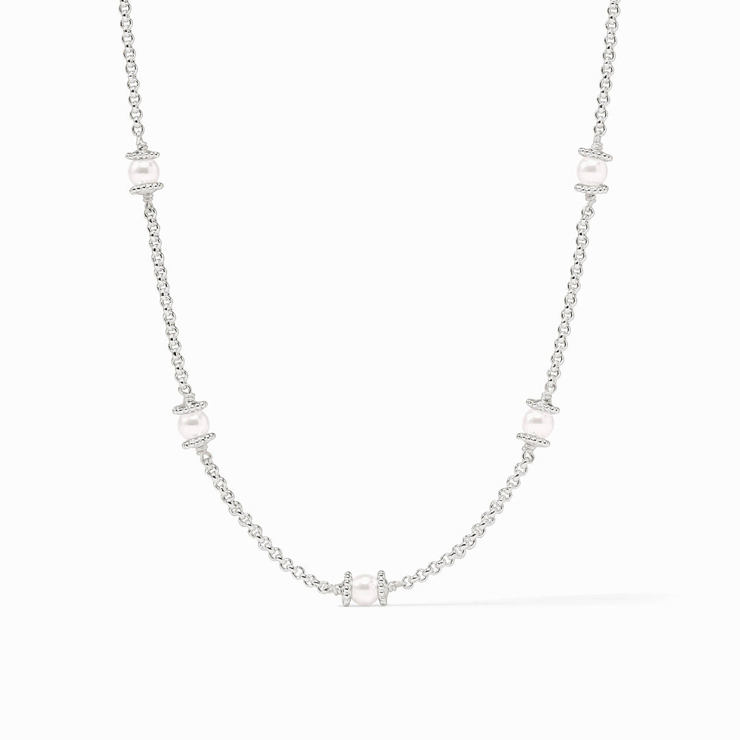 Julie Vos Hydra Delicate Station Necklace - Silver/Pearl/OS