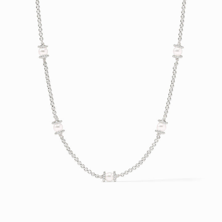 Julie Vos Hydra Delicate Station Necklace - Silver/Pearl/OS