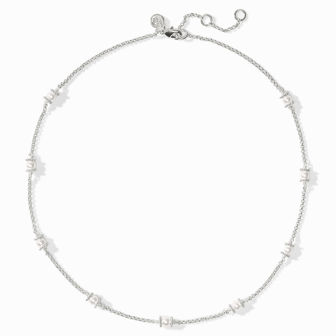 Julie Vos Hydra Delicate Station Necklace - Silver/Pearl/OS
